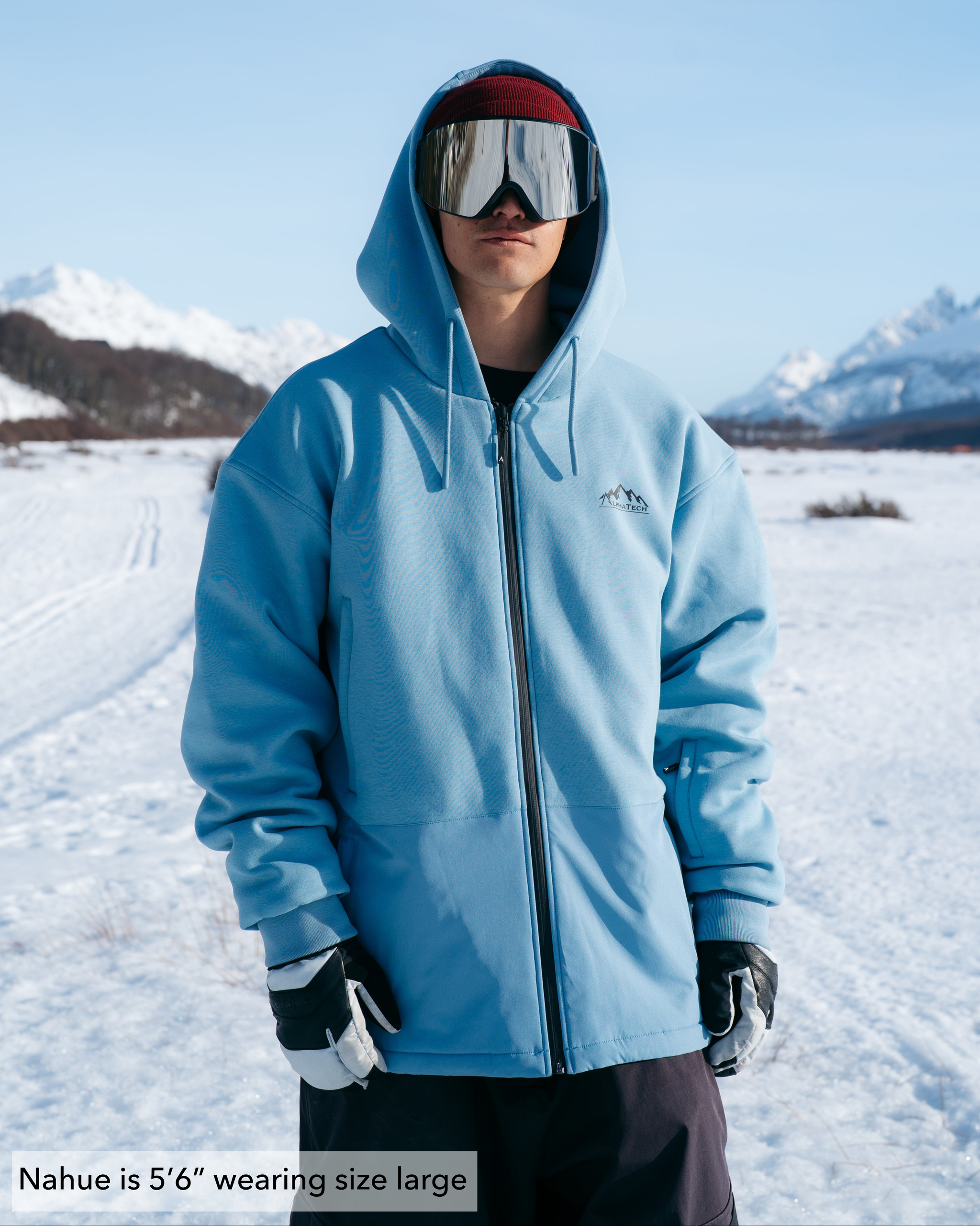 WinterShop❄️  Softflex Zip-Up Snow Hoodie: Faded Denim