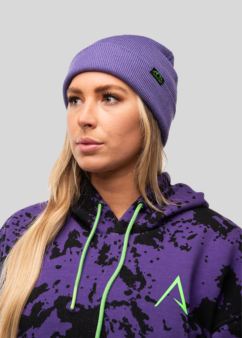 Merino Wool Team Beanie: Purple