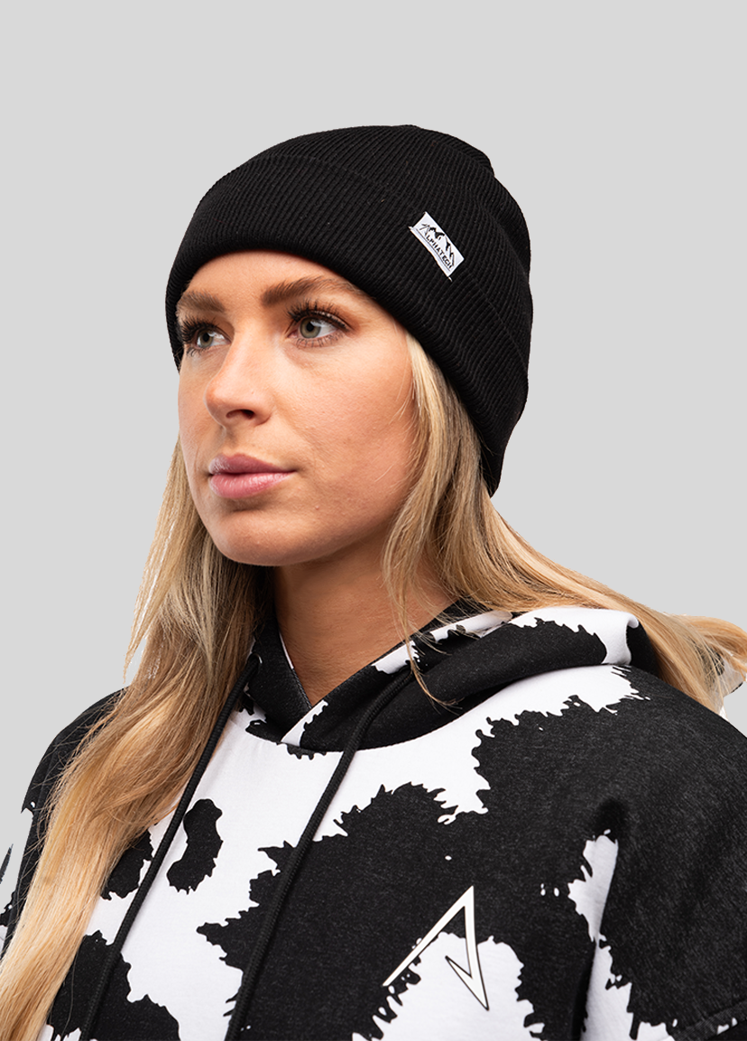 Merino Wool Team Beanie: Black