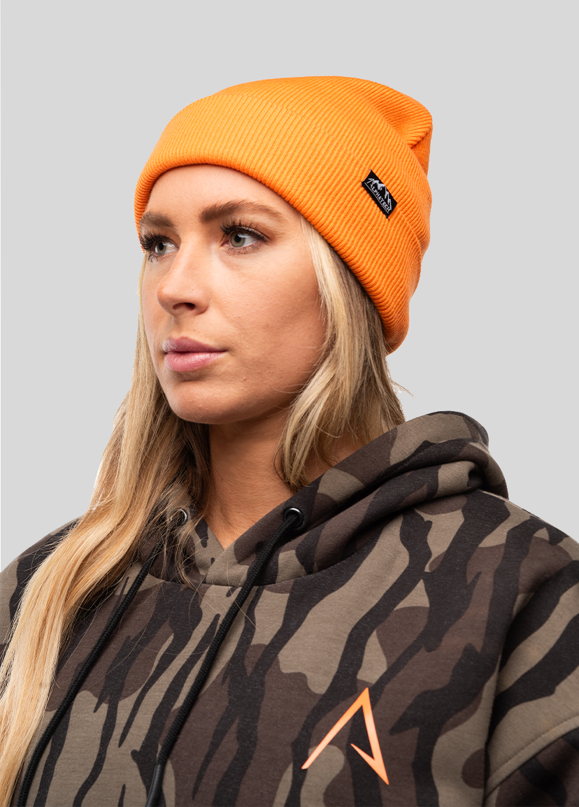 Merino Wool Team Beanie: High Vis Orange