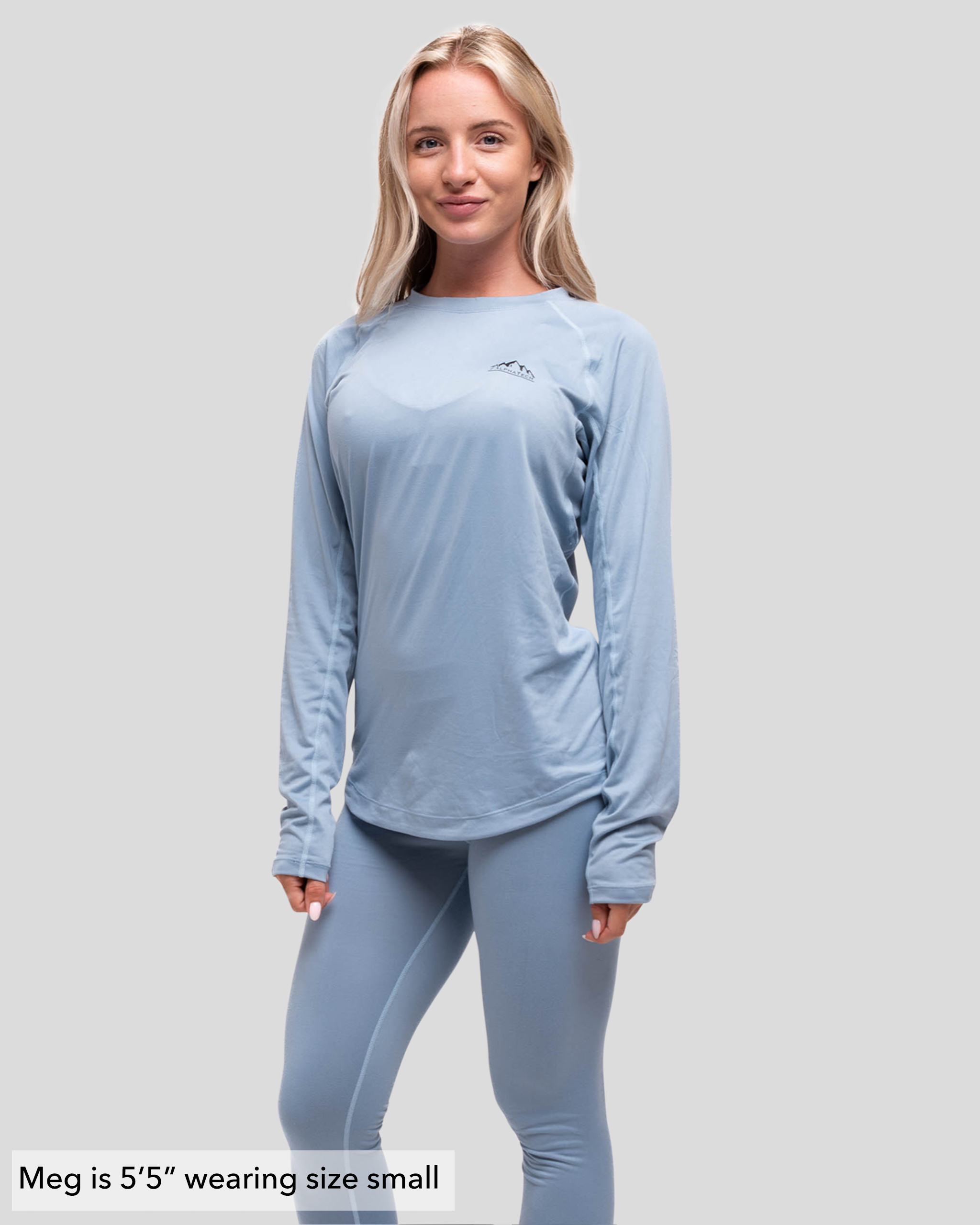 Crew Neck Base Layer: Faded Denim