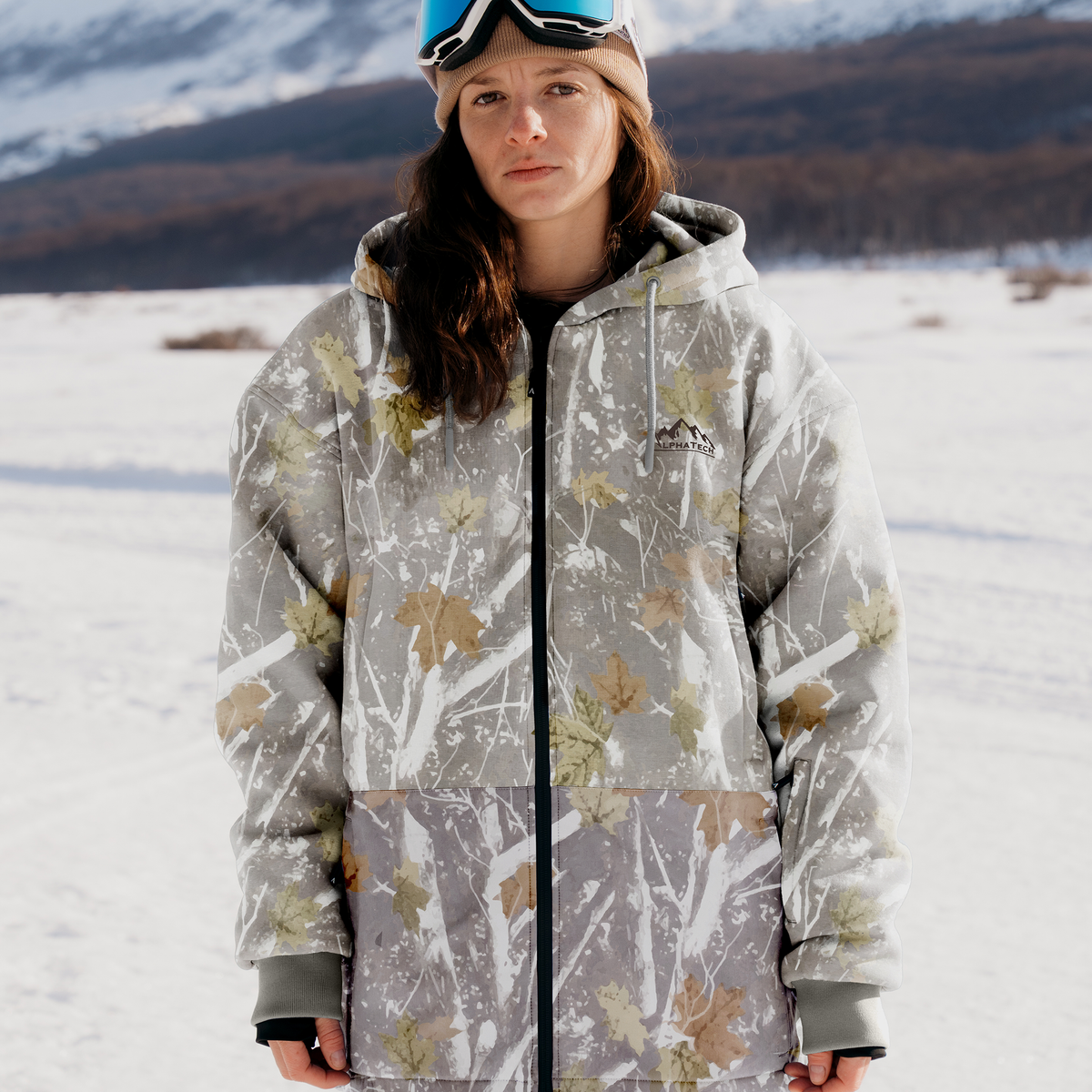 Softflex Zip-Up Snow Hoodie: Ash Camo