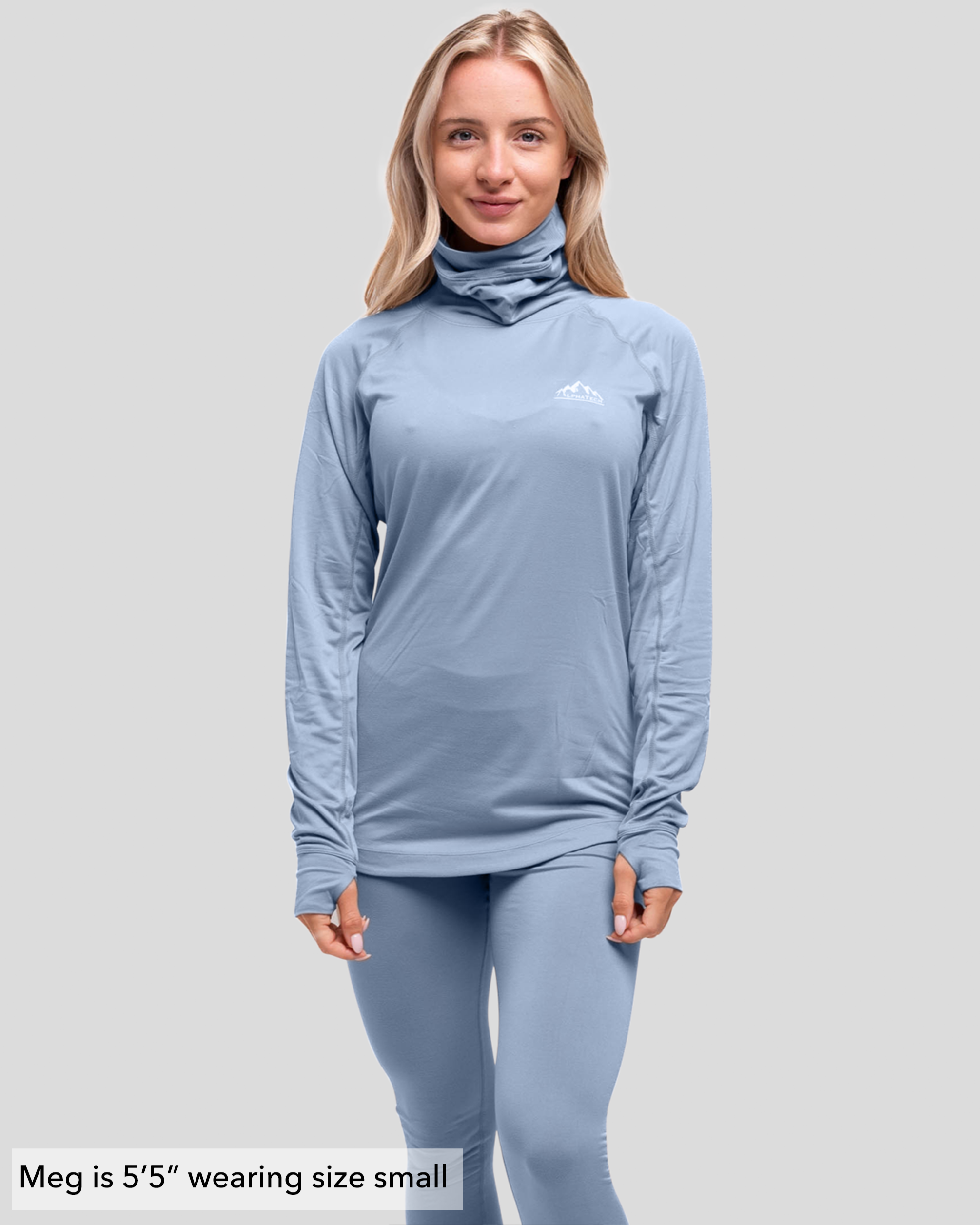 Long Neck Base Layer: Faded Denim