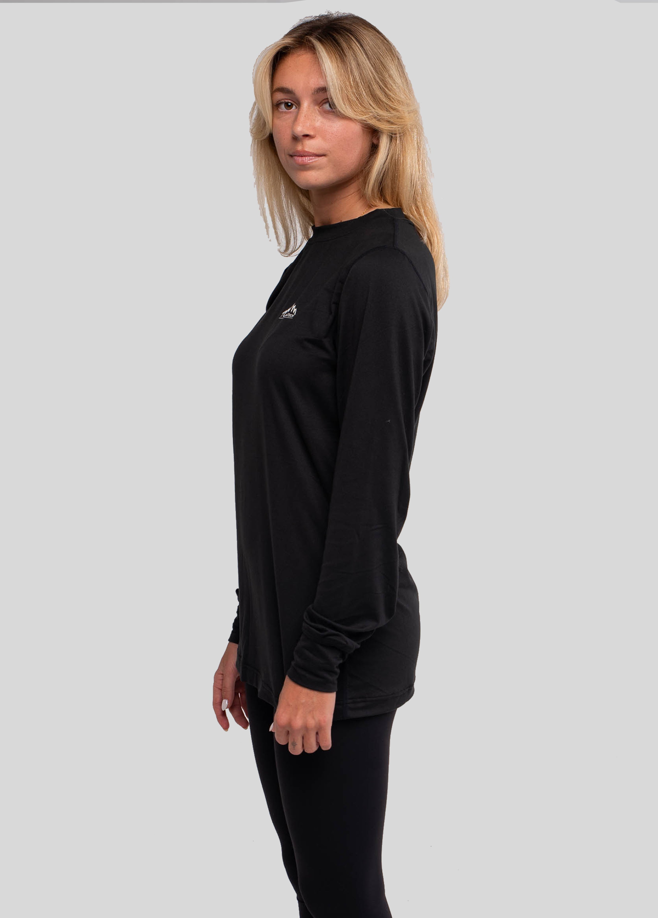 Crew Neck Base Layer: Black