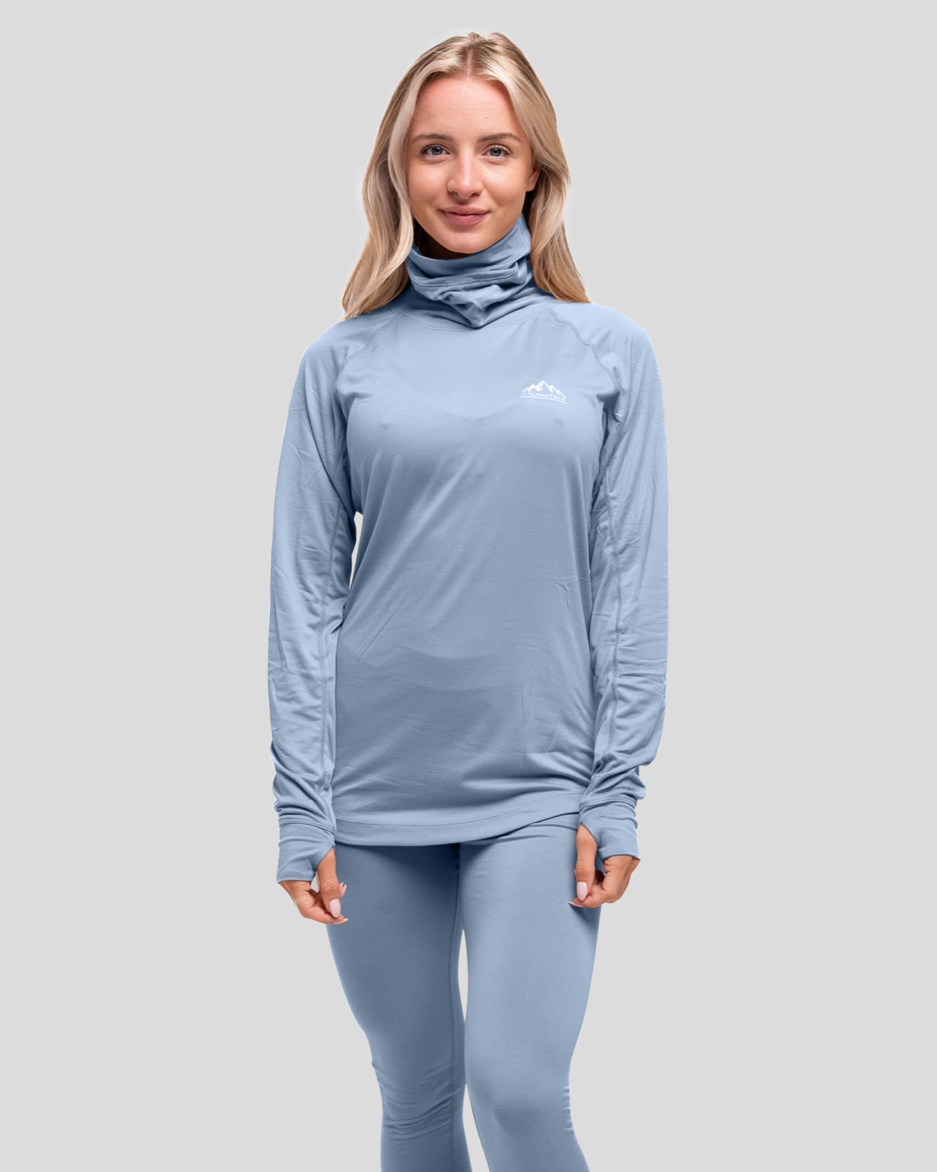 Long Neck Base Layer: Faded Denim