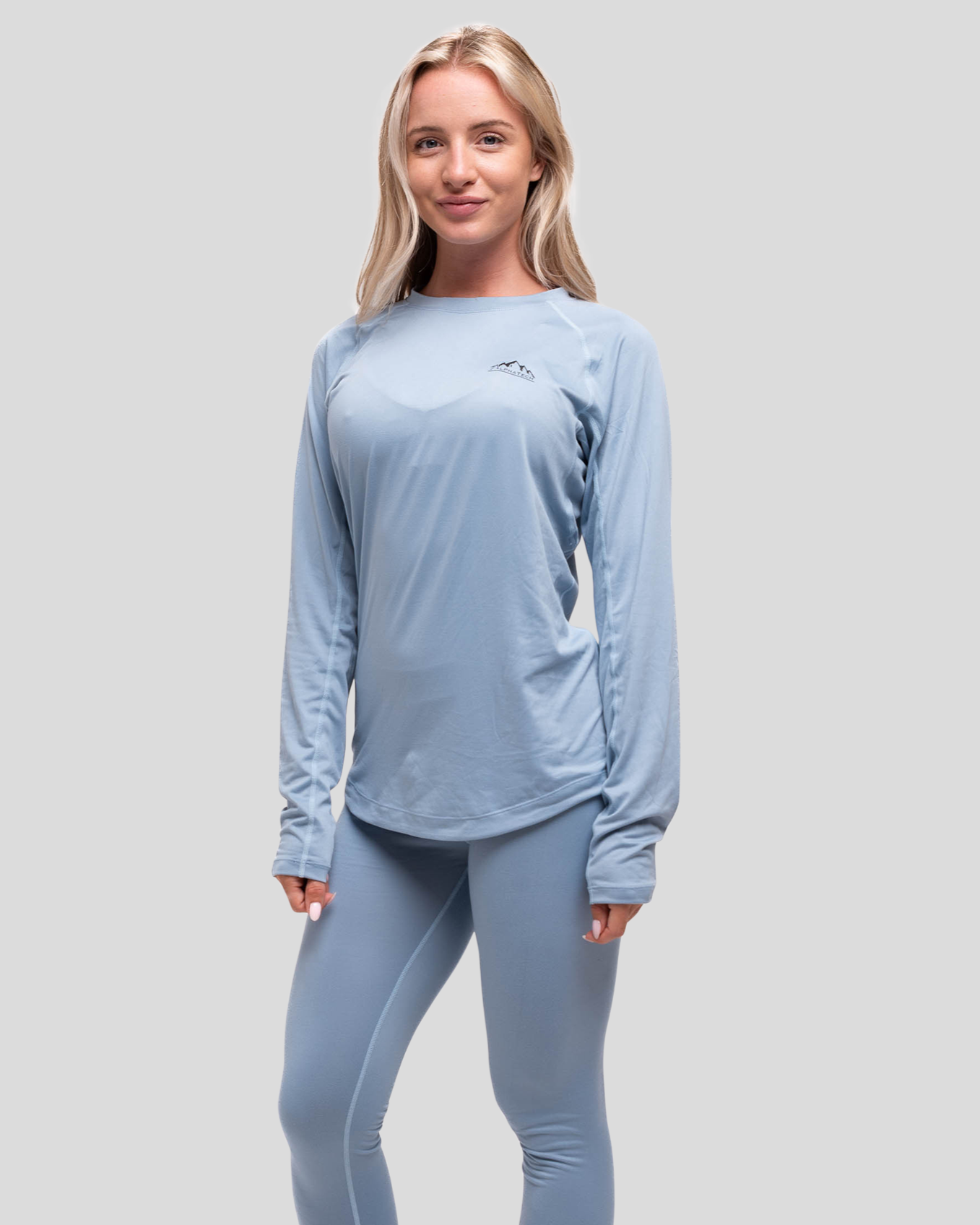 Crew Neck Base Layer: Faded Denim