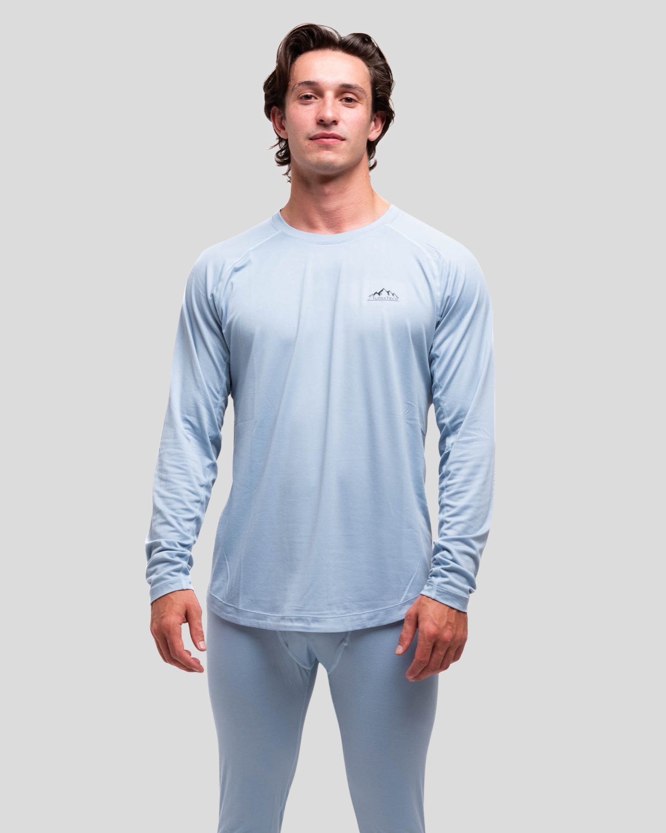 Crew Neck Base Layer: Faded Denim