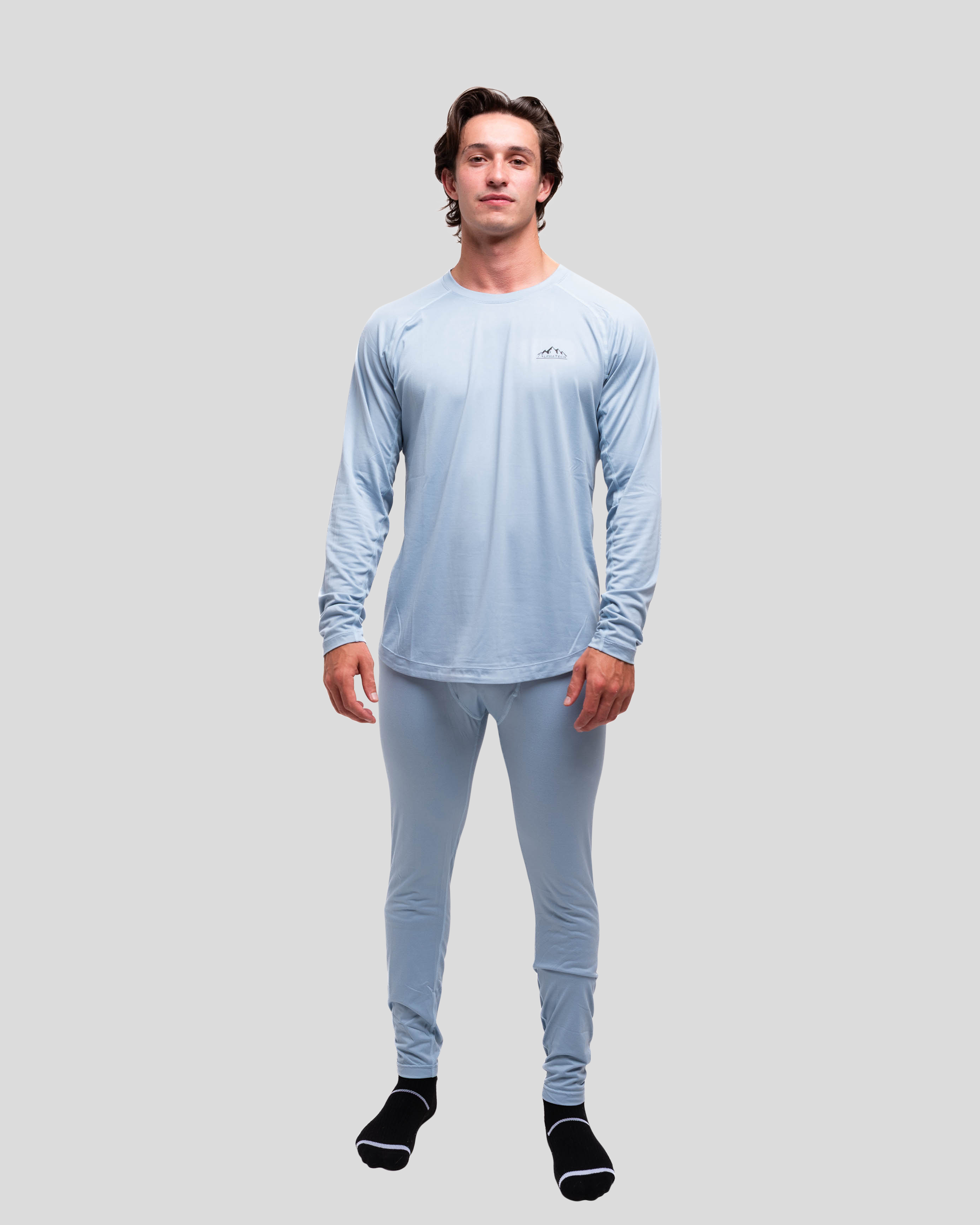 Crew Neck Base Layer: Faded Denim