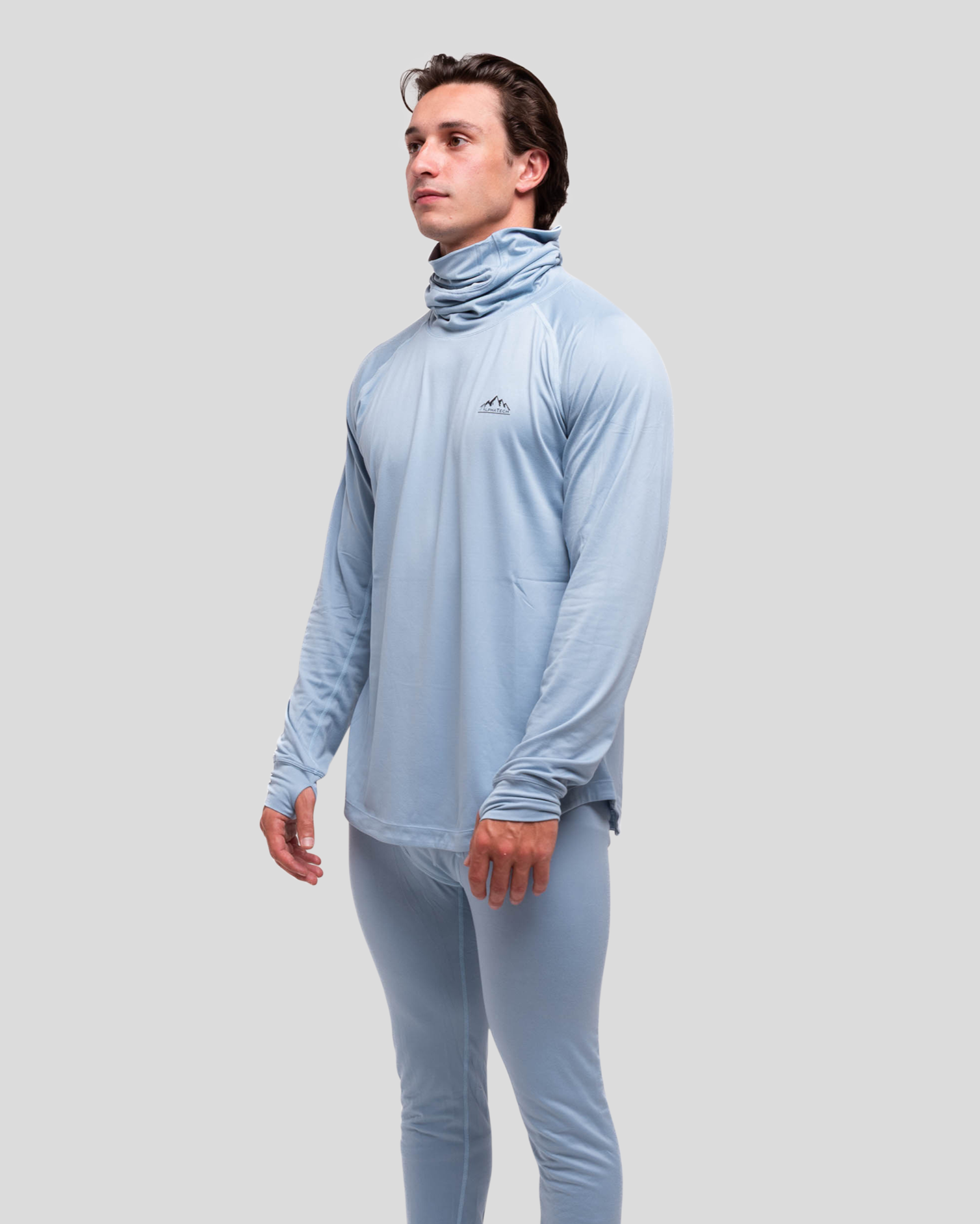 Long Neck Base Layer: Faded Denim