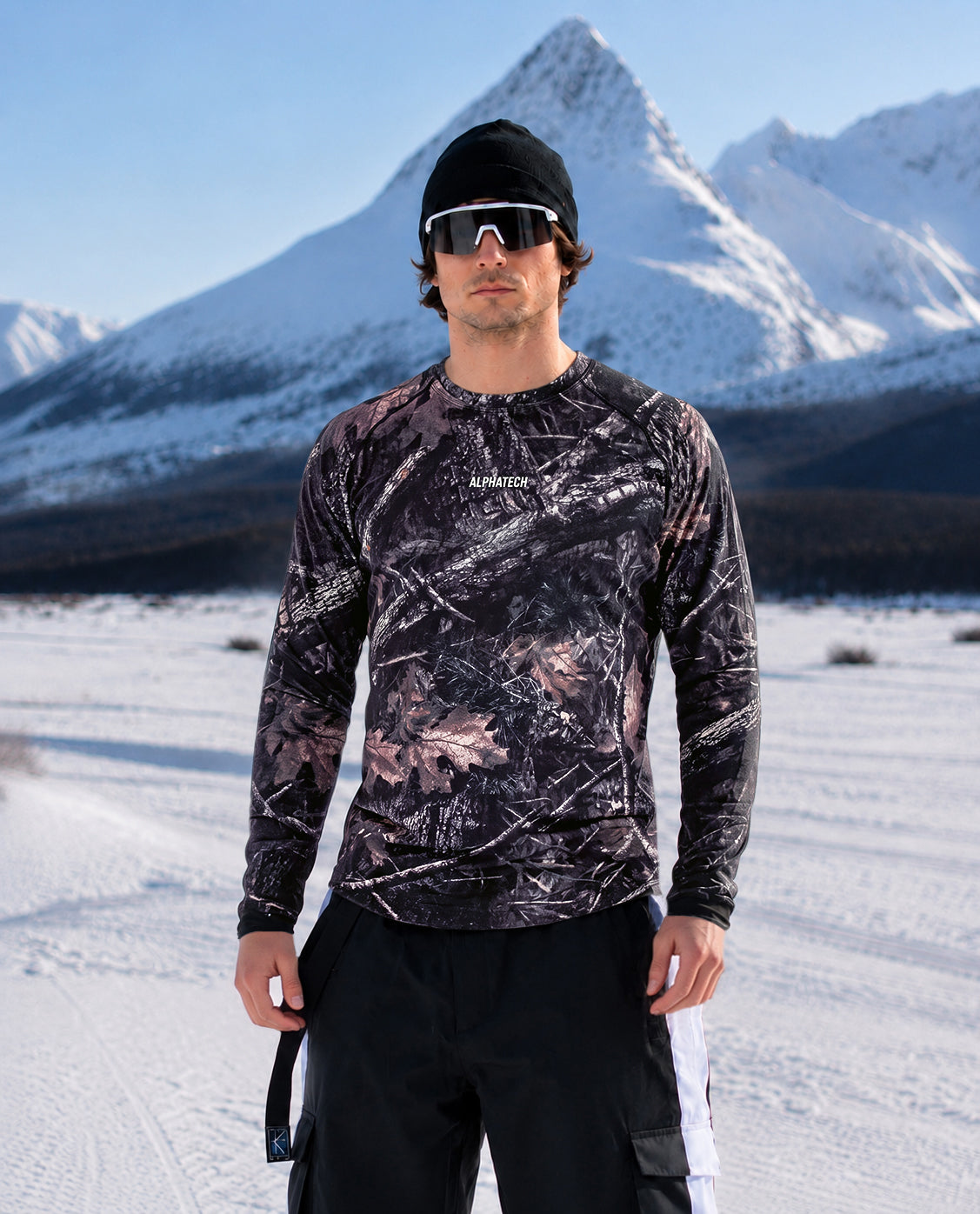 Crew Neck Base Layer: Dark Camo