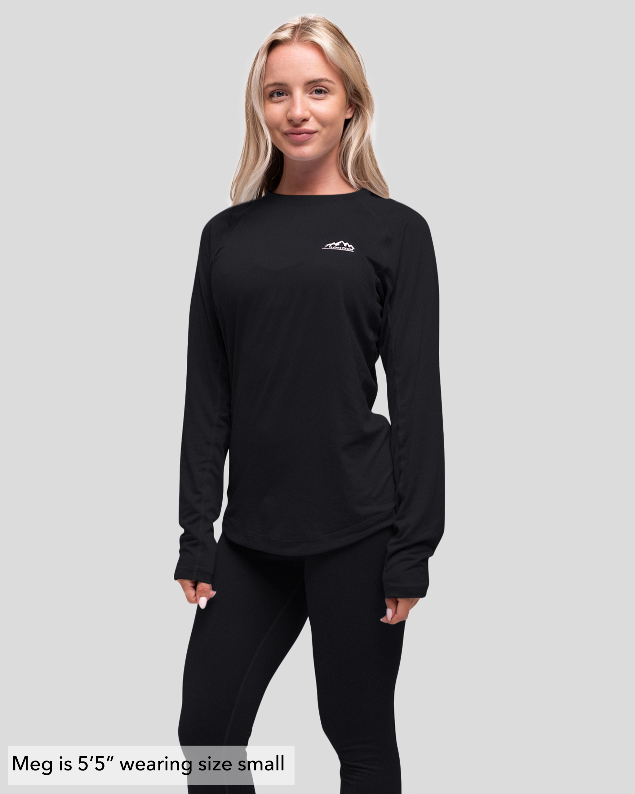 Crew Neck Base Layer: Black