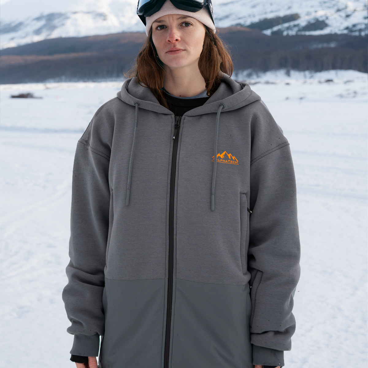 Softflex Zip-Up Snow Hoodie: Charcoal