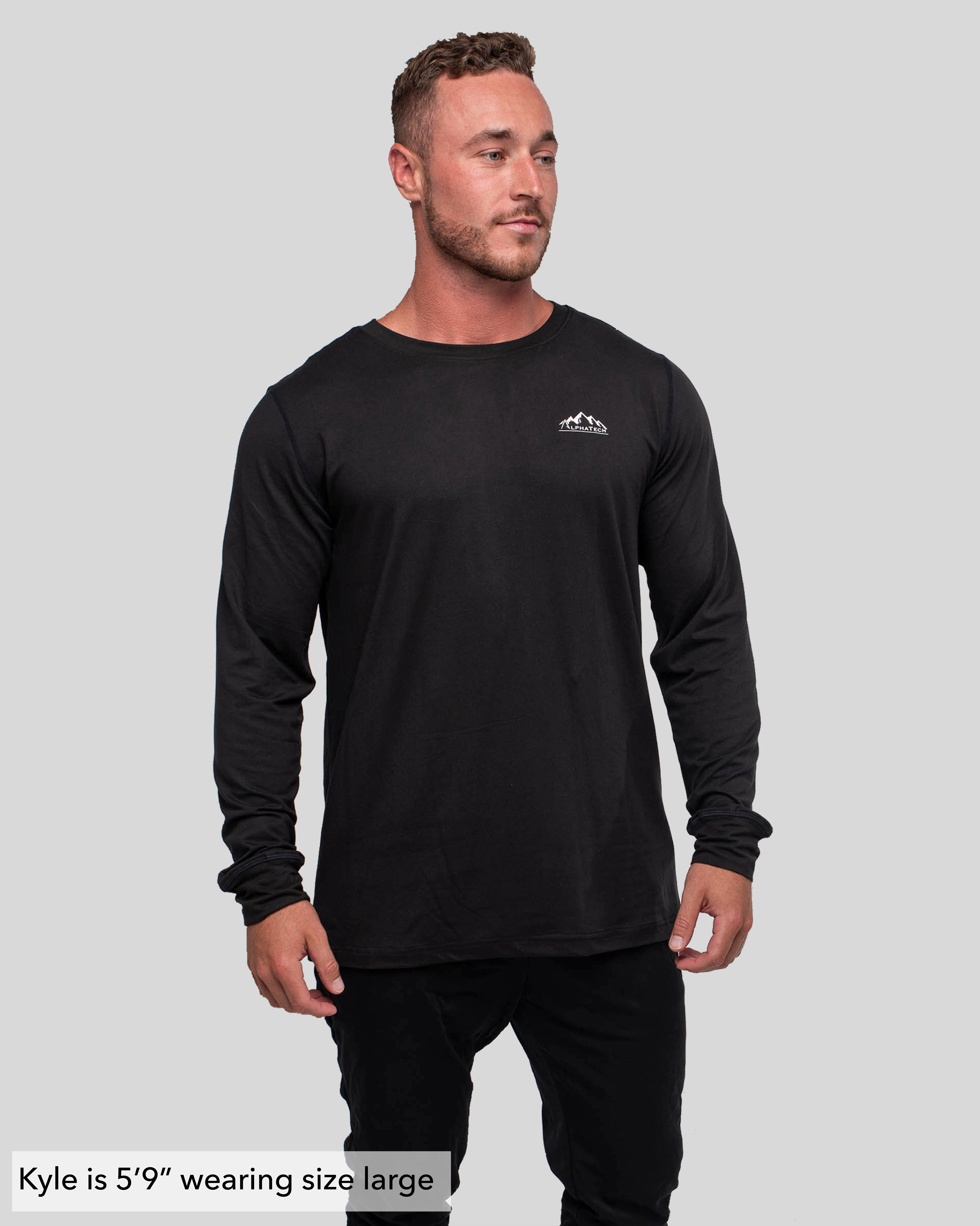 Crew Neck Base Layer: Black