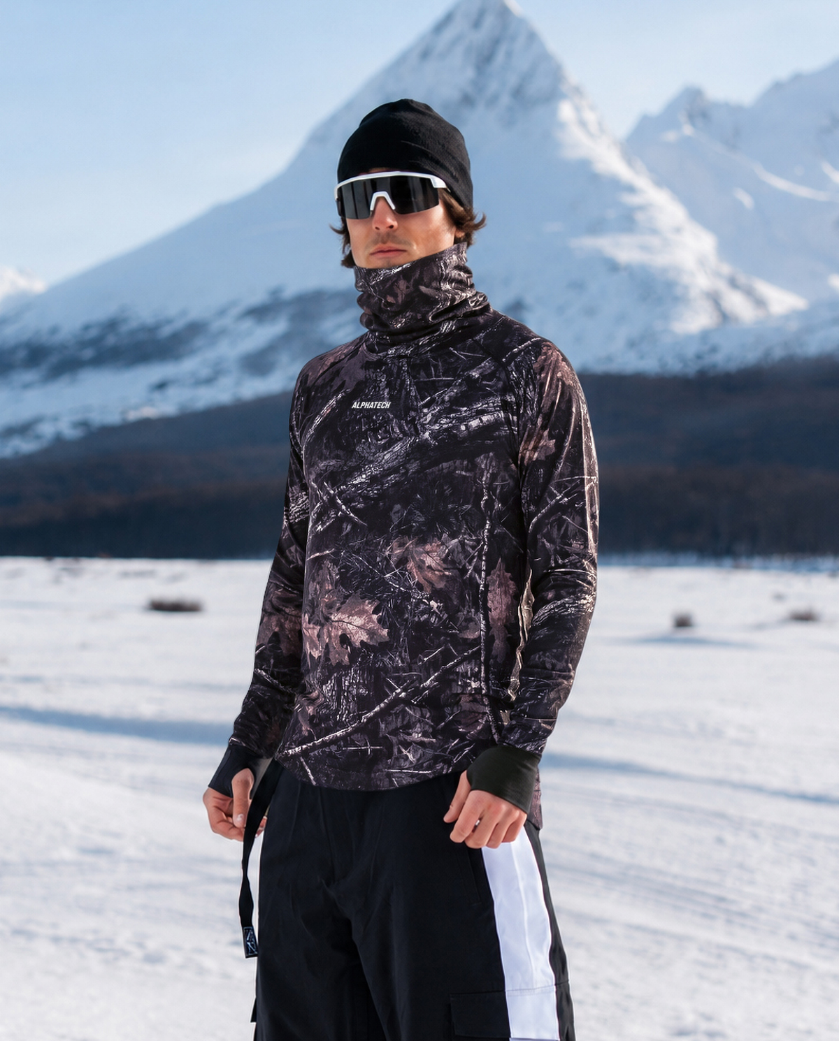 Long Neck Base Layer: Dark Camo