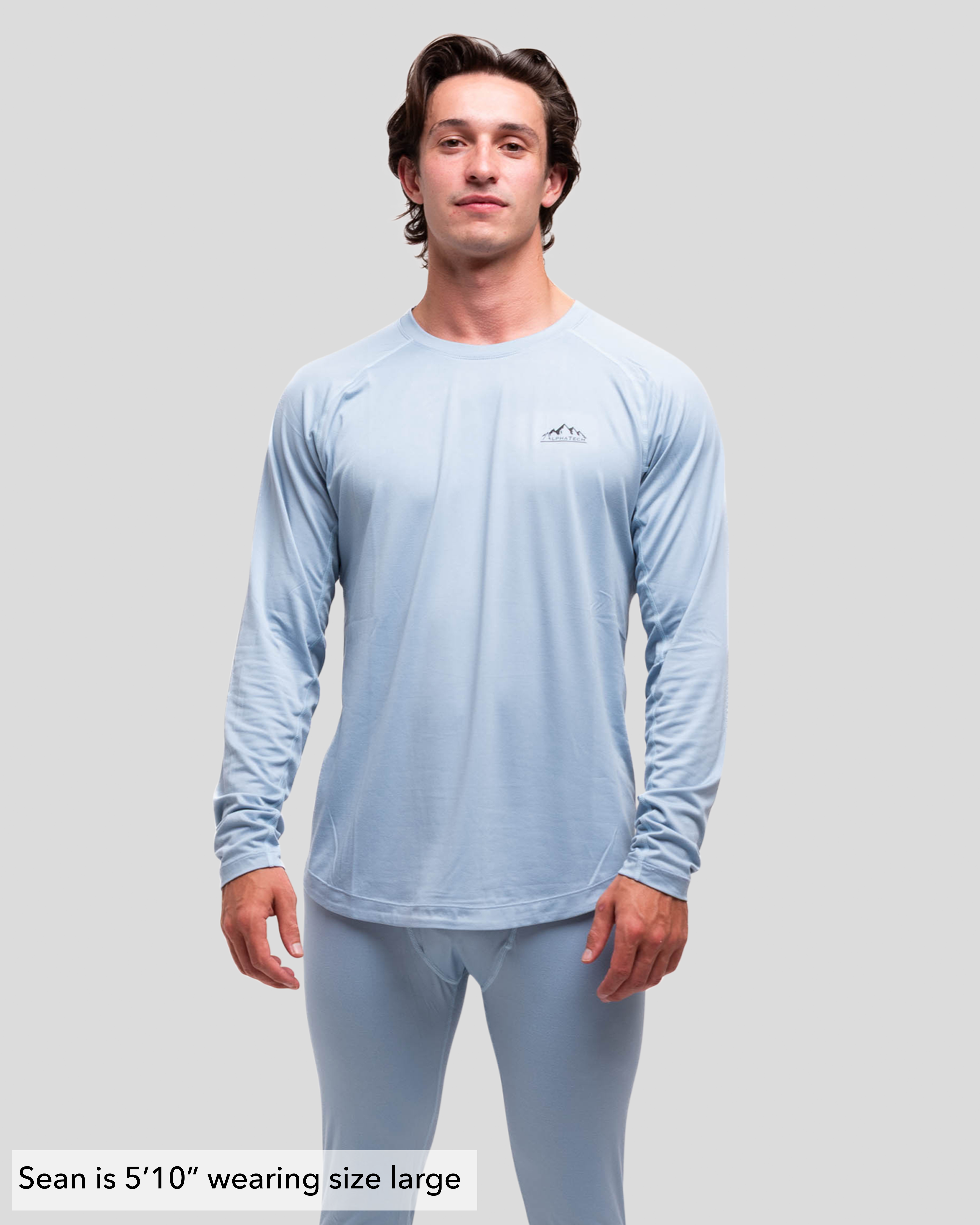 Crew Neck Base Layer: Faded Denim