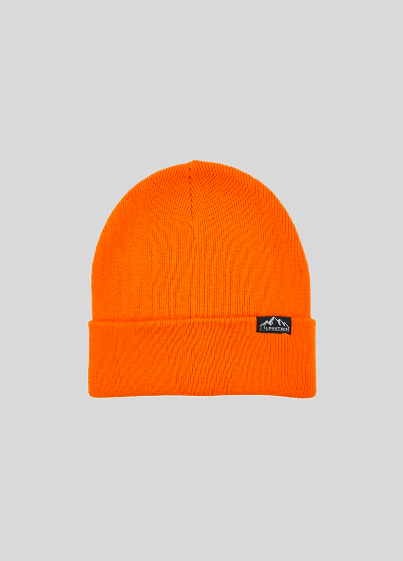 Merino Wool Team Beanie: High Vis Orange