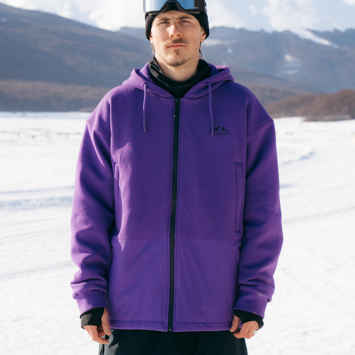 Softflex Zip-Up Snow Hoodie: Purple